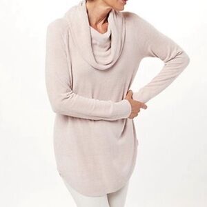 Barefoot Dreams CozyChic Ultra Lite Coastal Cowl Neck Tunic Size Small